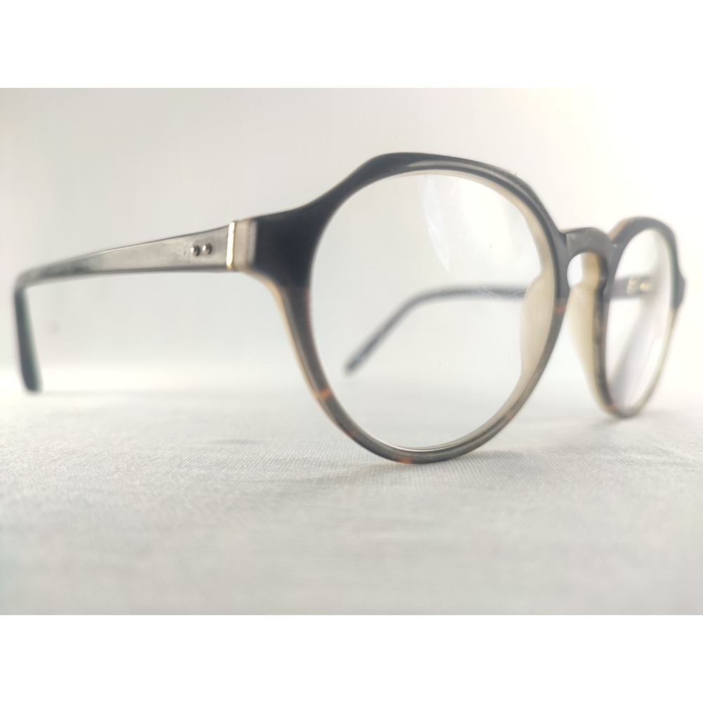 Linda Farrow Luxe Round Optical Eyeglass Frames 48-20-145 Gray Tortoise Acetate